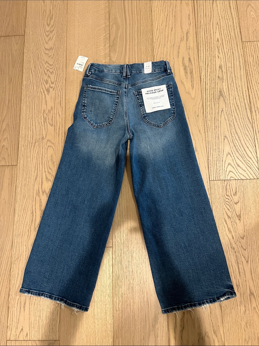 Good American Medium Wash High-Rise Wide Leg Jeans - Picture 8 of 8